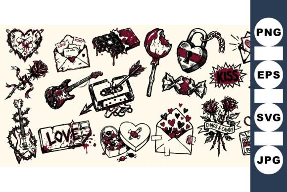 Download Edgy Valentine Punk Clipart Set - Premium Resources