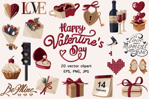Download Happy Valentine’s Day Vector Clipart - Happy valentine Collection