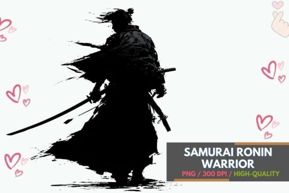 Download Samurai Ronin Warrior Silhouette Ink - Samurai Collection