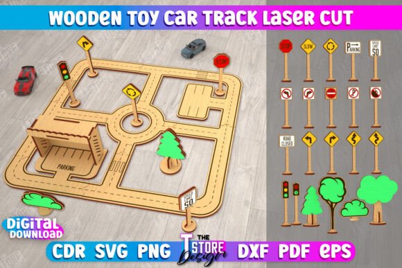 Download Wooden Toy Car Track | Racing Track |CNC - Toy car Collection