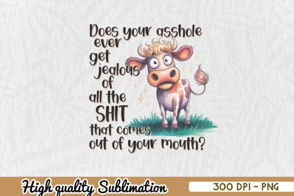 Download Edgy Cow Sarcasm Animal Humorous PNG - Premium Bundle