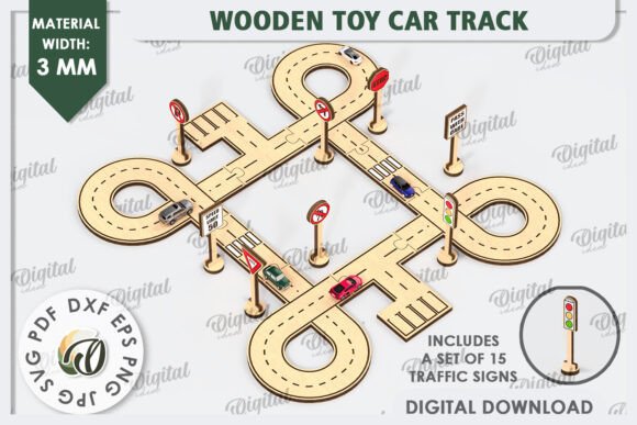 Download Wooden Toy Car Track Laser Cut Design - Toy car Collection