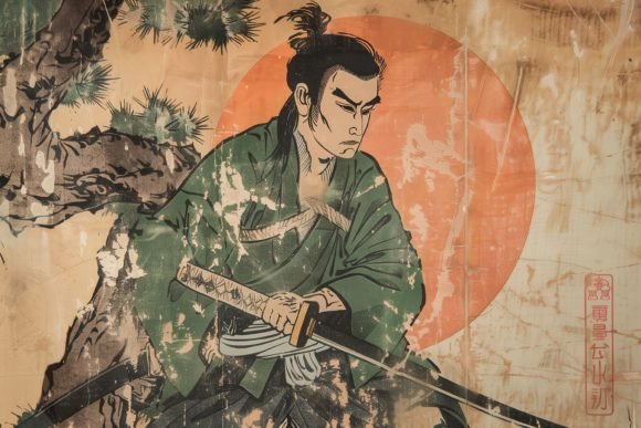 Download Japanese Illustration of a Samurai - Samurai Collection