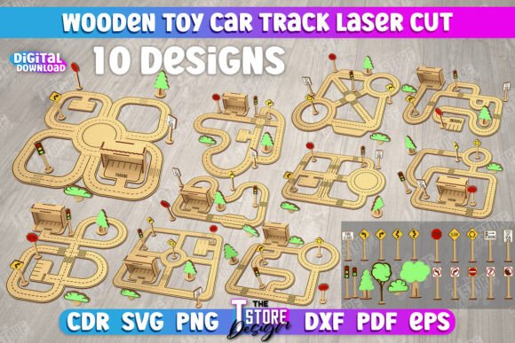 Download Wooden Toy Car Track Bundle | Road Model - Toy car Collection