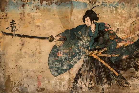 Download Japanese Illustration of a Samurai - Samurai Collection