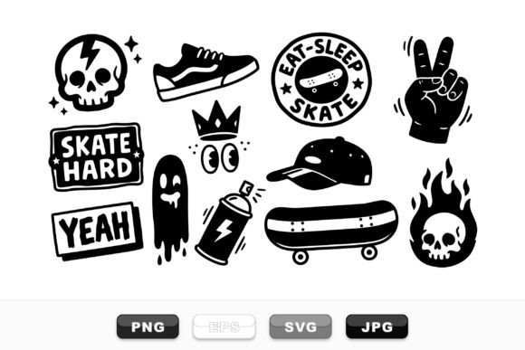 Download Edgy Skateboard Graphic Pack - Premium Resources