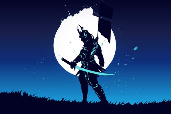Download Future Samurai with Light Sword Cartoon - Samurai Collection