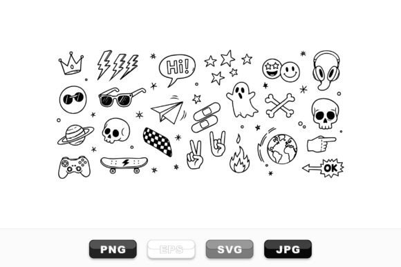 Download Edgy Doodle Vector Clipart Set - Premium Resources