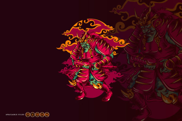 Download The Red Oni Samurai Warrior Svg Clip Art - Samurai Collection