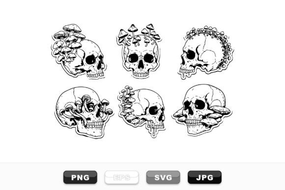 Download Edgy Skull Mushroom Clipart Set - Premium Resources