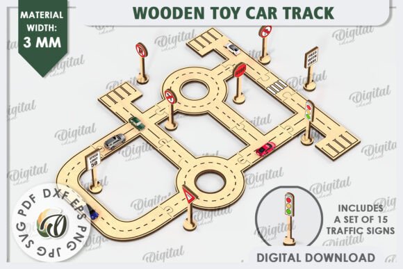 Download Wooden Toy Car Track Laser Cut Design - Toy car Collection